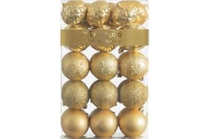 Busybee weihnachtskugeln 30 Stücke 6CM Ornamente für Weihnachtsbaum Gold Christbaumkugeln Weihnachtsdekoration Kugeln