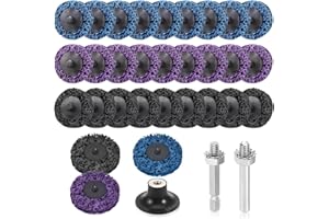 NEUSID Tarcza szlifierska CSD 30 sztuk zgrubnych tarcz do czyszczenia 2 cali, tarcza szlifierska, zestaw z dwoma dyszami do usuwania rdzy lub polerowania, 3 kolory