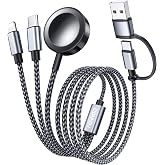 RAVIAD 3 in 2 Apple Watch Charger for Apple Watch, USB C and Lightning 1.2M | Multiple USB Charger for iWatch Ultra/SE/11/10/