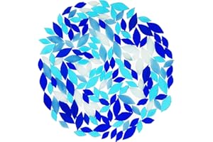 Allazone Blütenblatt Mosaik Fliesen, 200G Mischfarben Mosaikfliesen Glänzende Kristall Mosaik Glasstücke, Sortierten Farben Mosaikglasstücke für Heimtextilien Oder Heimwerken