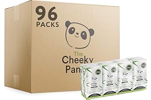‎THE CHEEKY PANDA The Cheeky Panda Taschentücher aus Bambus | Großpackung mit 96 Packungen (10 Taschentücher pro Packung) | hypoallergen, umweltfreundlich, super weich, stark und nachhaltig