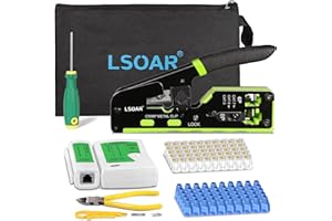 Lsoar RJ45 Crimp Tool Kit Pass Through RJ45 Crimper, Ethernet Crimping Tool Kit
