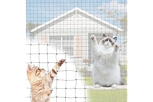 QWORK® Cat Net Balcony, 10 x 3 m Cat Net, Wire Reinforced, Cat Net for Balcony with Attachment Rope and Accessories