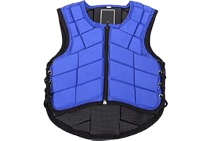 Pilipane Gilet Equestre Imbottito in Schiuma di Sicurezza Protezione per L'equitazione Protezione per Il Corpo Protezione per Il Corpo per Equitazione Blu(CS)