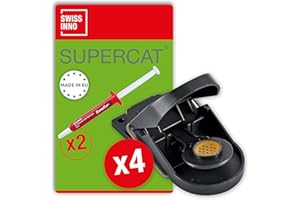 SWISSINNO Mausefalle SuperCat: Effizient + wiederverwendbar mit ungiftigem Lebensmittel-Köder. Für Innen- + Außen. Sicher für