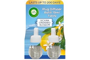 Airwick Air Freshener Plug in Diffuser Twin Refill| Room Air Freshener|Sicilian Orchard Blossom|2 x 19ml | Lasts Up to 200 Days (100 Days per Refill)