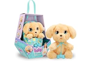 BABY PAWS Labrador, Peluche Interactivo, Perrito con Sonidos Que Abre y Cierra los Ojos e Incluye una Bolsa para Llevarlo Contigo Niños y Niñas de 3 Años o Más