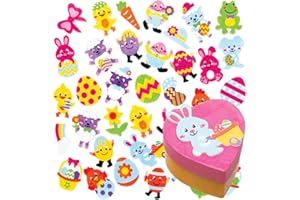 Baker Ross Autocollants en Mousse de Pâques - Lot de 120, Fournitures Artistiques pour Enfants (AT462)