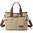MAYMOONER Canvas Tote Bag for Women Canvas Crossbody Bag with Zipper Casual Top-handle Bag for Work Travel Daily Use