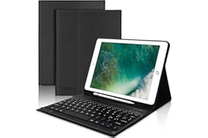 JADEMALL Custodia con Tastiera per iPad 9.7, iPad 6a/5a Generazione-2018/2017, iPad Air 2/1-2014/2013, Italiana-Layout Tastiera con Cover per 9.7 Pollici, Nero