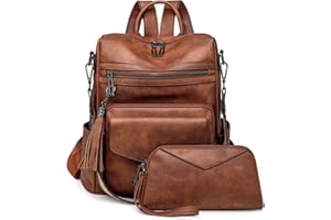 BOHJPIS Women Backpack Anti-Theft Lightweight Waterproof PU Fashion Travel Multipurpose Convertible Purse Shoulder Bag Handbag Backpack