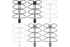 anshuke Elastyczne sznurowadła bez wiązania, 6 par sportowych sznurowadeł z szybkim zapięciem, sznurówki bez sznurowania, dla dzieci, osób starszych, biegaczy, czarny, 110