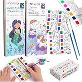 Animokids Sulu Boya Defteri Seti (2 Kitap + 2 Fır&ccedil;a) - Kendin Yap Kitap Ayracı, Her Sayfada Entegre Boya Paleti - &Ccedil;ocuklar ve