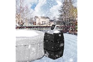 Hadisi Hot Tub Spa Heater Pump Winter Cover with Plush Lining,Waterproof Hot Tub Insulated Pump Cover for Multiple Brands (Black,Square)