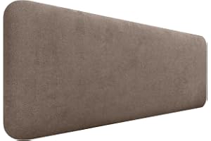 DHOME Slät Rundad Sänggavel Klädd i Aqualine-tyg för Vägg Akustiska Ljudabsorberande Sänggavlar för Sovrum (Brun, 160cm)