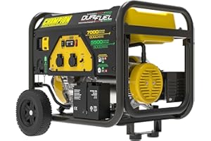 ‎CHAMPION POWER EQUIPMENT Champion Power Equipment Stromaggregat Benzin + Gas (7000 Watt, Stromerzeuger mit Elektrostart & Stahlrohrrahmen, 74 dB(A), für Camping + Outdoor) CPG7500E2-DF-EU