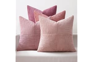MIULEE Örngott för Soffa Ribbade Sammet Rosa Serie 40 x 40 Set 4-Delar Modern Mjuk Dekorativ Kuddfodral För Sovrum Soffa