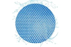 GETEAWILY 6ft Round Pool - Round Solar Swimming Pool - Round Solar Pool For Above Ground - Protective Round Thermal Blanket With Heart-Shaped Air Bubbles