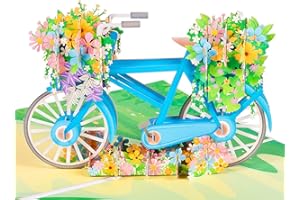 ANEWISH Kartka urodzinowa 3D Pop-up, kartka walentynkowa dla zakochanych, rodziny i przyjaciół, na rower, romantyczna i ciepła kartka na urodziny, wesele, jubileusz, zaręczyny, składana kartka z kopertą