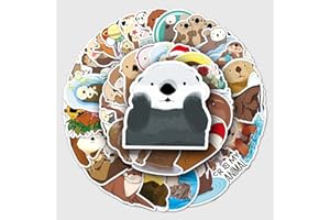 BRIC DODO 50 Stück Eurasian River Otter Aufkleber Auto Laptop Telefon Gitarre Skateboard Motorrad Fahrrad Otter Stickers Set Vinyl Wasserdicht Aesthetic Aufkleber für Jugendliche Kinder Erwachsene