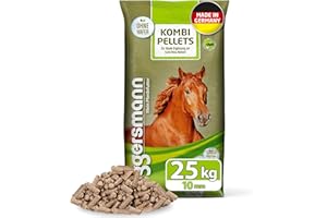 Eggersmann Mein Pferdefutter Combi Pellets 10 mm 25 kg – Nourriture mélangée à granulés pour Chevaux et poneys – Complément idéal pour l'alimentation à l'avoine et au Foin – Nourriture pour Chevaux