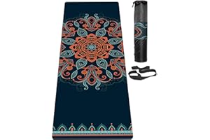 LaiEr Yogamatte, rutschfeste, umweltfreundliche Trainingsmatte mit Tragegurt, dicke Übungs- und Trainingsmatte für Yoga, Pilates und Fitness (183 cm x 61 cm x 6 mm)