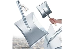 BEGRIS® Szufelka Uniwersalna Ocynk, łopatka Do Śmieci, Węgla 21x23 cm, Szufelka do Garażu, Kotłowni, Zamiatanie Trocin, Popiołu, Śmieci