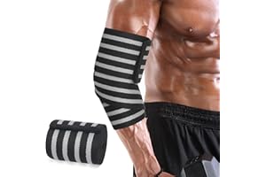 NuVigor Elbow Wraps for Weightlifting, Gym & Fitness Elbow Sleeves, Elastic Elbow Support, Support Compression for Powerlifting, Adjustable Straps for Bodybuilding Training & Bench Press, Men & Women
