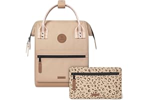 CABAÏA CABAIA - Sac à Dos Adventurer Lobito - Small 10L - Déperlant - Compartiment Ordinateur Portable 10,5-2 Poches - Certifié Vegan - Sac Voyage, Affaires, École pour Homme et Femme - Crème