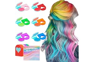 ‎LAWOHO LAWOHO Temporäre Haarfarbe für Mädchen, 6 Farben, leuchtet unter UV-Licht, neonfarbene Haarfarbe, auswaschbar, für Halloween Cosplay Haarfärbemittel, Weihnachts- und Geburtstagsgeschenk für Mädchen