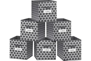VERONLY Kallax Regal Einsatz Boxen Aufbewahrung, Körben Dröna Box Kisten mit Griffen Aufbewahrungsbox Stoff 30x30x30cm, Faltbare Box für Würfelregal, Spielzeug, Kleidung, grau, 6er Set