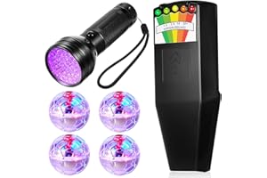 Dunzy 6 Pcs Ghost Hunting Equipment Kit Include 1 Emf Meter 1 UV Flashlight and 4 LED Light up Pet Cat Ball Ghost Investigation Paranormal Equipment for Home Office Inspections Gifts
