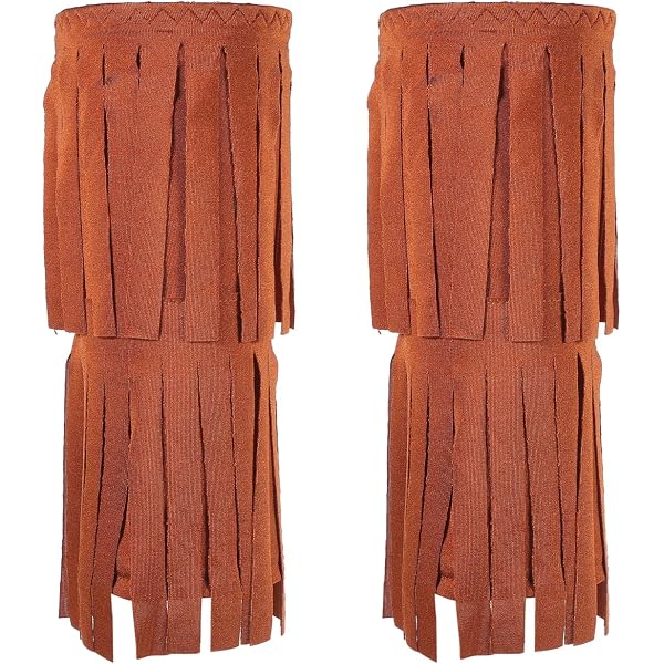 Couvre-bottes Hippie à Franges Marron - Paire Pour Femme, Style Années 60-70
