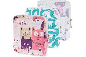 TIESOME Confezione da 3 sacchetti per assorbenti igienici, portabicchieri mestruali in cotone, borsa portatile per donne e ragazze adolescenti