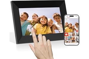 TIBUTA Frameo 7 Inch WiFi Digital Photo Frame, 16GB Storage Touch Screen Smart Cloud Photo Frame, Easy Setup to Share Photos or Videos via Frameo APP, Auto-Rotate