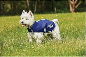 WeatherBeeta ComFiTec Premier Free Parka Dog Coat Medium, Dark Blue/Grey/White, 75cm