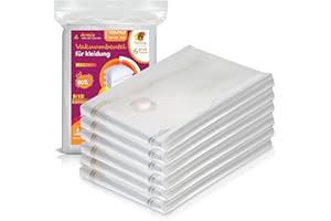 Armiz® Worki próżniowe na ubrania, 6 sztuk – 6 dużych worków próżniowych o wymiarach 60 x 80 cm, na kołdrę, poduszki, trwałe, wytrzymałe, z hermetycznymi zaworami