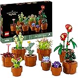 LEGO Icons Piantine, Set Collezione Botanica con Fiori Artificiali in Vaso Color Terracotta da Costruire, Accessorio Decorazi