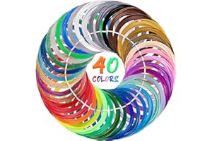 Kretrum 40 Farben 3D Stift Filament PLA 1.75mm 3D Druck Stift Filament Nachfüllungen Kompatibel mit MYNT3D SCRIB3D NICHT Fit Filapen jede Farbe 3M Total 394 Fuß