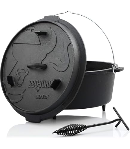 BBQ-Toro Dutch Oven Alpha Series | 3,1 Liter (DO45AX), Kruka Utan Fu00f6tter | Redan Inbru00e4nd U2013 Fu00f6rbehandlad | Gjutju00e4rnsgryta | Gryta Med Locklyftare BBQ-Toro Dutch Oven Alpha Series | 3,1 Liter (DO45AX), Kruka Utan Fu00f6tter | Redan Inbru00e4nd U2013 Fu00f6rbehandlad | Gjutju00e4rnsgryta | Gryta Med Locklyftare