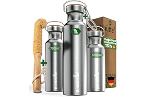 Blockhütte Botella Agua Acero Inoxidable I Botella Termica, Cantimplora Acero Inoxidable I Water Bottle Apta para Lavavajillas I Garrafa Termica, Termo, para Deportes y Ocio