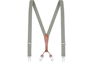 Buyless Fashion Tirantes para hombre - 122 cm correas ajustables 2.54 cm - En Y de Cuero