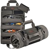 HAEGS Tool Bag, Heavy Duty Canvas Roll Tool Bag, Foldable Tool Organizer Handbag, Mechanic Carpenter Boat
