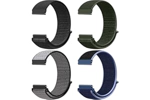 Runostrich Quick Release Nylon Watch Strap 18mm 19mm 20mm 22mm 24mm, Nylon Sport Loop Bands Replacement Strap Women Men, 4pcs