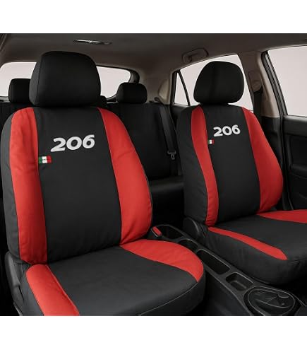 Housses De Siège En Cuir PU Pour Peugeot 206 (1998-2012) – Ensemble Avant Et Arrière – Lavable, Antidérapant - 7