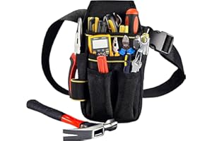 Copechilla portaherramientas cinturon profesional con 15 bolsillos y cinturon ajustable,Material 600D Oxford impermeable doble capa engrosamiento para electricista,técnico de mantenimiento,constructor