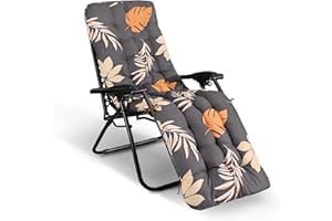 WildFun Sun Lounger Cushions Only, Garden Sunlounger Cushions 170x53CM Garden Seat Pads Sunbed for Indoor Outdoor Patio Yard Beach (Autumn Falling Leaves)