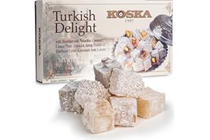 DORIMED Lokum Haselnuss,Pistazien, Kokos, 500g I Türkischer Honig I Türkische Süßigkeit 500g I Geschenkgröße | Vegan | Halal | Koscher | Glutenfrei I Turkish Delight I Aromali Lokum I Ekstra Fistikli Lokum