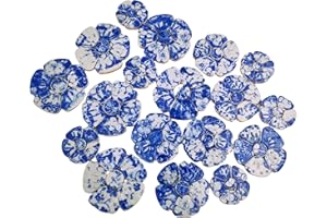 BTMIEY Piastrelle per mosaico in ceramica con fiori casuali da 500 g, per lavori fai da te, 3 dimensioni, per opere d'arte, cornici, tazze, vasi di fiori, acquari, vasi, pietre miliari (fiore di porcellana