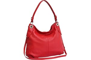 AMBRA Moda Borsa da donna di vera pelle, borsa a spella GL012